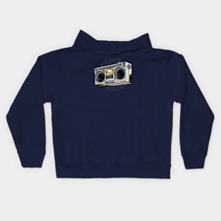 Retro Boombox Illustration // Vintage Stereo Kids Hoodie